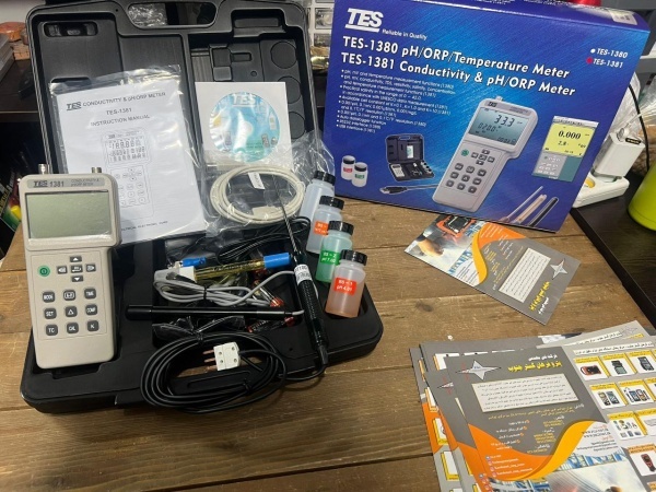 PH/EC/TDS/ORP/SALTمتر دیتالاگر برند TES مدل TES-1381